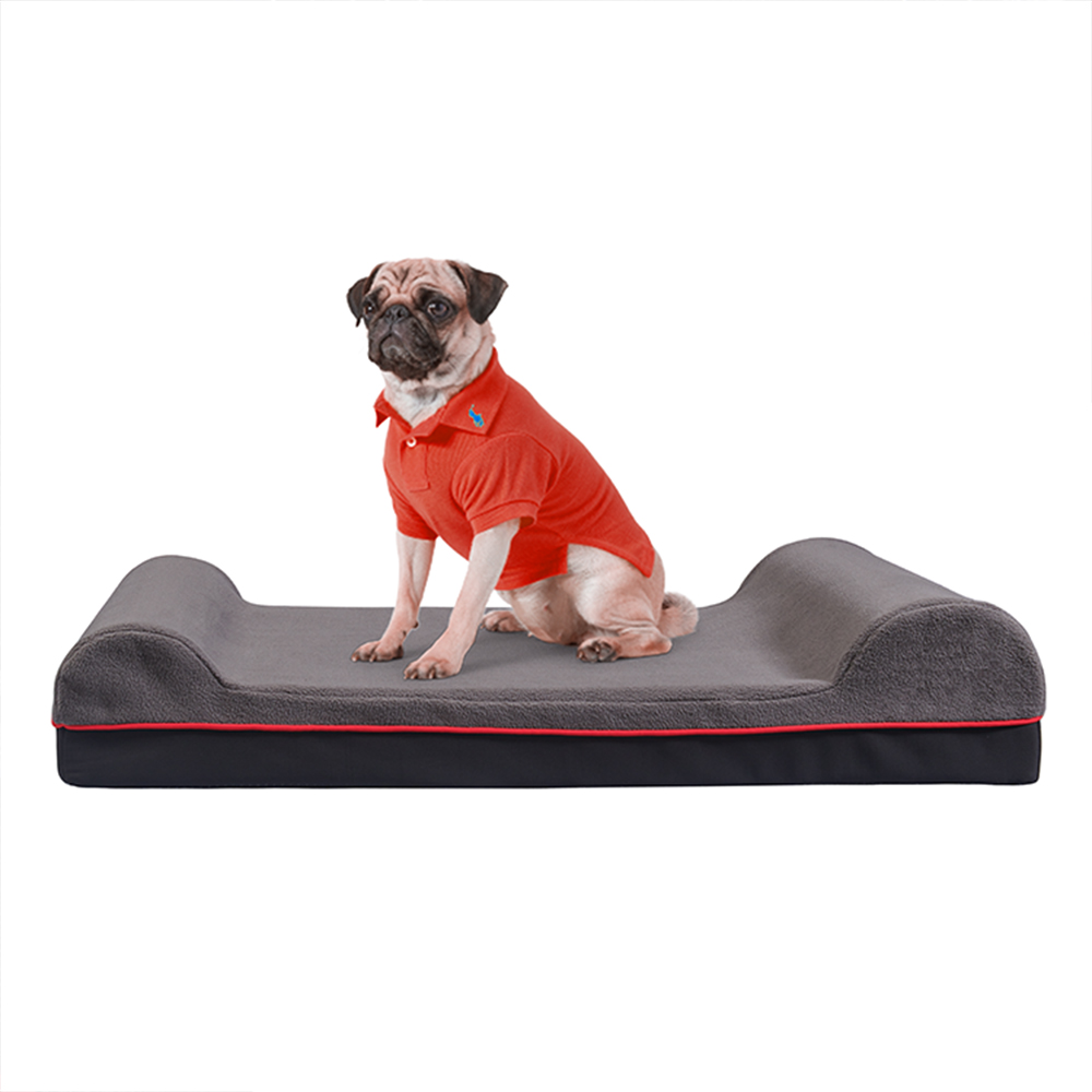 Memory Foam Dog Bed with Bolsters, Orthopedic Pet Sofa Beds with Removable Washable Cover, Breathable Dog Couch Bed for Large Dog, Portable Cooling Pet Cot Nonskid Bottom