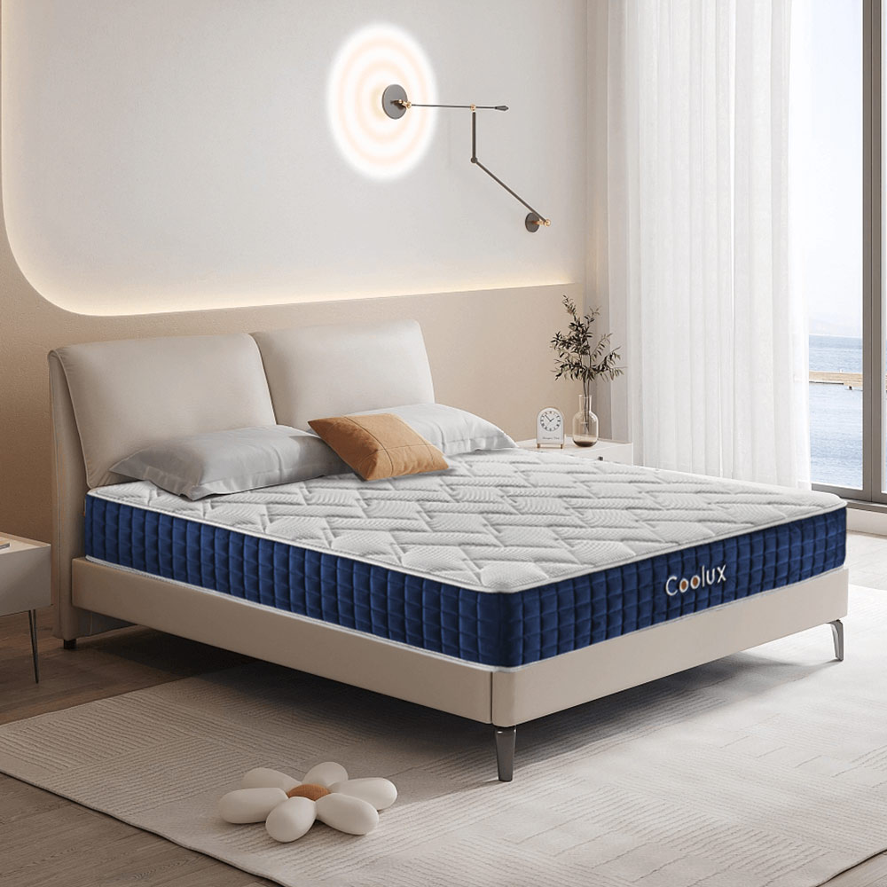 10 Inch King Size Mattress, Hybrid King Mattress in a Box, 3 Layer Premium Egg Crate Foam with Pocket Springs for Pressure Relieving, Medium Firm